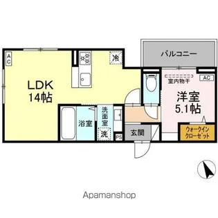 セレスティア松葉町【2階】の間取り