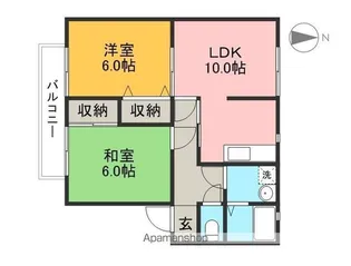 アムール B棟【1階】の間取り
