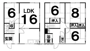 北海道河東郡音更町木野新町【一戸建】の間取り