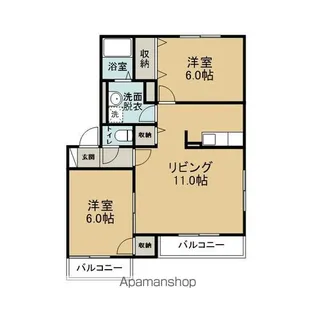 コスモ奥野【2階】の間取り
