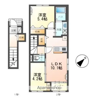 リッチレジデンスA(RICH RESIDENCE A)【2階】の間取り