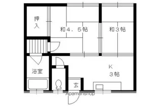 ユーゴ荘【2-7号室】の間取り