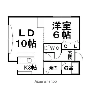 1LDKの間取り画像