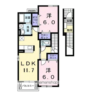 グリーンヒルズ 稲岡B【2階】の間取り