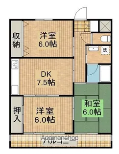 トレジャーコーポ黒木【2階】の間取り