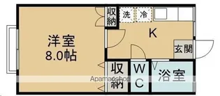 キャステール向山【105号室】の間取り