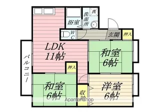 シャトル平福B【201号室】の間取り