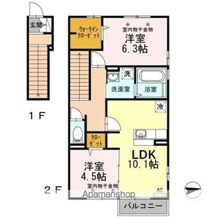 PERIDOTⅠ【201号室】の間取り