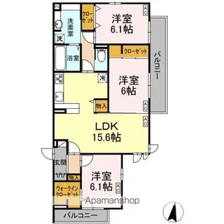 サザンショア東海岸【2階】の間取り