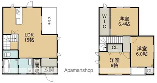 愛媛県新居浜市政枝町2丁目【一戸建】の間取り