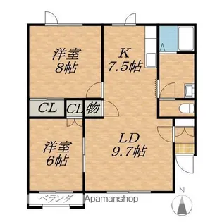 コーポ宝来2号館【2階】の間取り