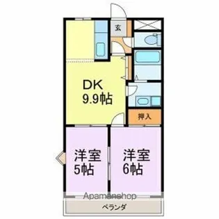 サンタプレイスヒルズ A棟【103号室】の間取り
