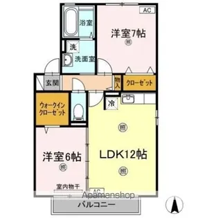 プラザ・シャルム B棟【B201号室】の間取り