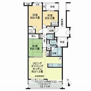 マスターズガーデン世田谷桜【4階】の間取り