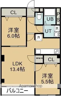 アールズコート大川【1階】の間取り