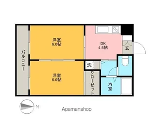 アルデール宮町【4階】の間取り