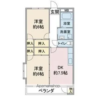 コーポ山の手【2階】の間取り