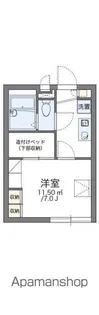 レオパレスコンフォール日の出【202号室】の間取り