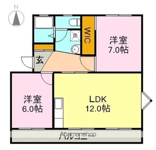リバーヒルⅠ【1階】の間取り