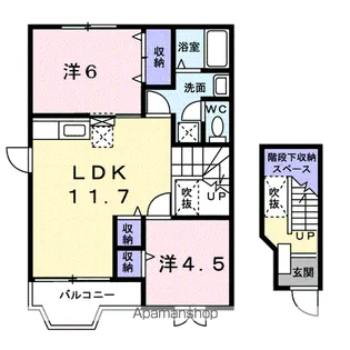 シャン・ド・フルール【2階】の間取り
