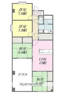 パークフロント新石手【1階】の間取り