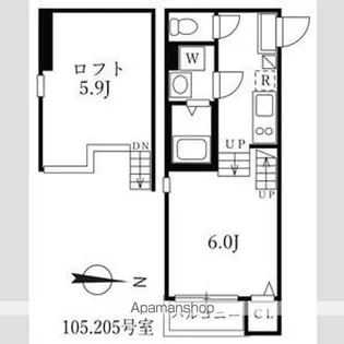 ハーモニーテラス清水Ⅳ【105CP号室】の間取り