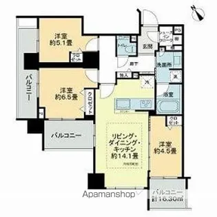 ザ・ライオンズ琴似駅前ディアレジェンド【201号室】の間取り