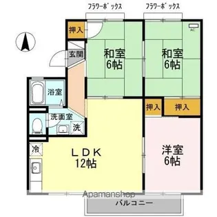 サンライズ原田 A棟【2階】の間取り