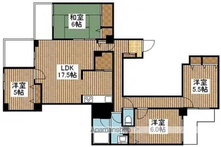ダイアパレスロイヤルシティ東幸町西棟【306号室】の間取り