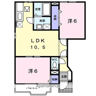 クレーデレ ドーノ ヨッシーⅡ【1階】の間取り