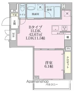 CHOCONA【301号室】の間取り