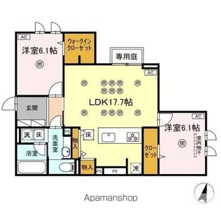 フース ヒュッゲ行橋Ⅱ【1階】の間取り