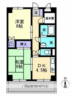 津山マンション【404号室】の間取り