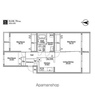 テレパレス柏てるて 南街区 3号棟【2階】の間取り