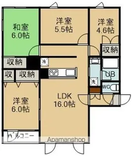 エンドレス五稜郭A棟【206号室】の間取り