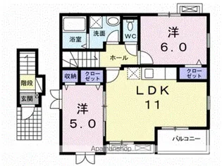 グランド ソレイユ【201号室】の間取り