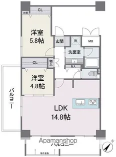 アビターレ薬院南【10階】の間取り