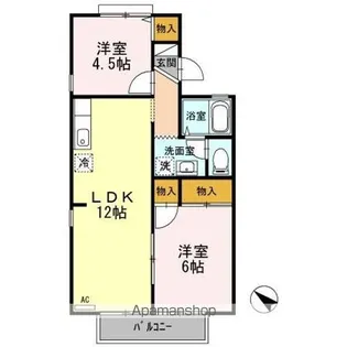 カサフェリスII【101号室】の間取り