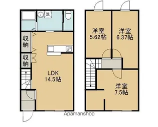 北海道千歳市朝日町3丁目【テラスハウス】の間取り