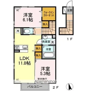 ヴィラコートJ5【2階】の間取り