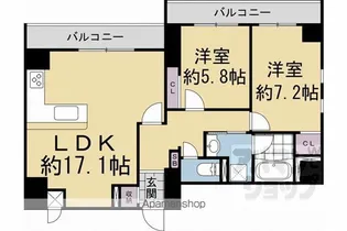 グラン・ドムール伏見桃山【502号室】の間取り