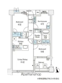 パークシュロス芦屋【3階】の間取り
