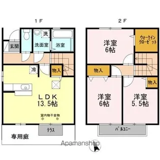オークスコート西新在家 A棟【3番館号室】の間取り