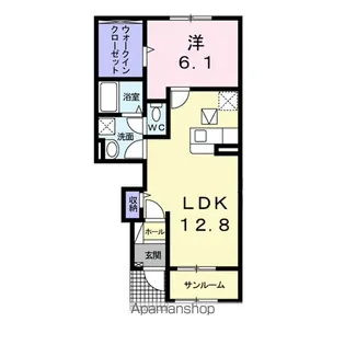 クリスタル・ローズ B【1階】の間取り