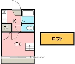 レオパレス中吉野A・B【A103号室】の間取り