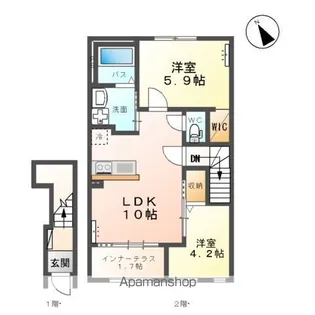 CLOCHETTE(クロシェット)【2階】の間取り