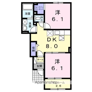 アップ・テイル【1階】の間取り