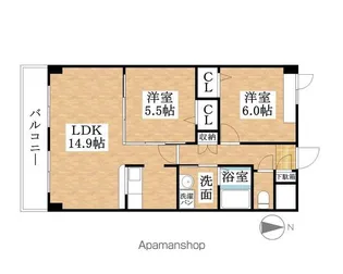 ソシア大口【6階】の間取り