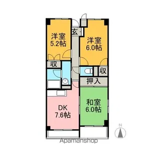 アピタシオンA【2階】の間取り