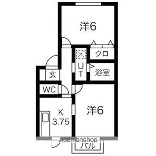 サニープレイスC・D【1階】の間取り